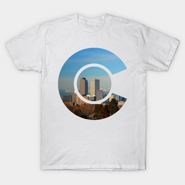 Denver, Colorado Skyline C Photo T-Shirt by KlehmInTime